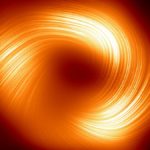 A swirling ring of orange light