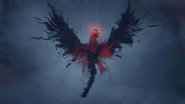 Одна из пешек ютубера Рубы в Dragon's Dogma 2 превращается в призрачного красноглазого дракона после заражения драконьей чумой.