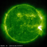 An image of a solar flare captured by a telescope.