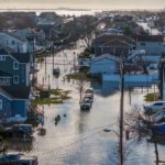 Flooding in the neigborhood of Freeport, Long Island on Jan. 13, 2024.
