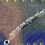 map of north america showing the path of the april 8 solar eclipse
