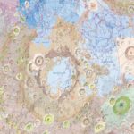 A detail of a geological map of the moon released by Chinese scientists in 2022. An even more detailed moon