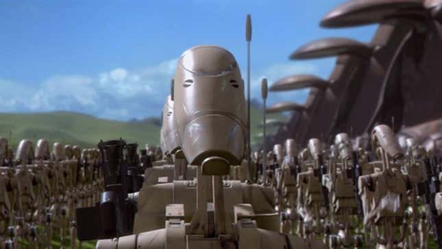Армия боевых дроидов выстраивается на Набу.