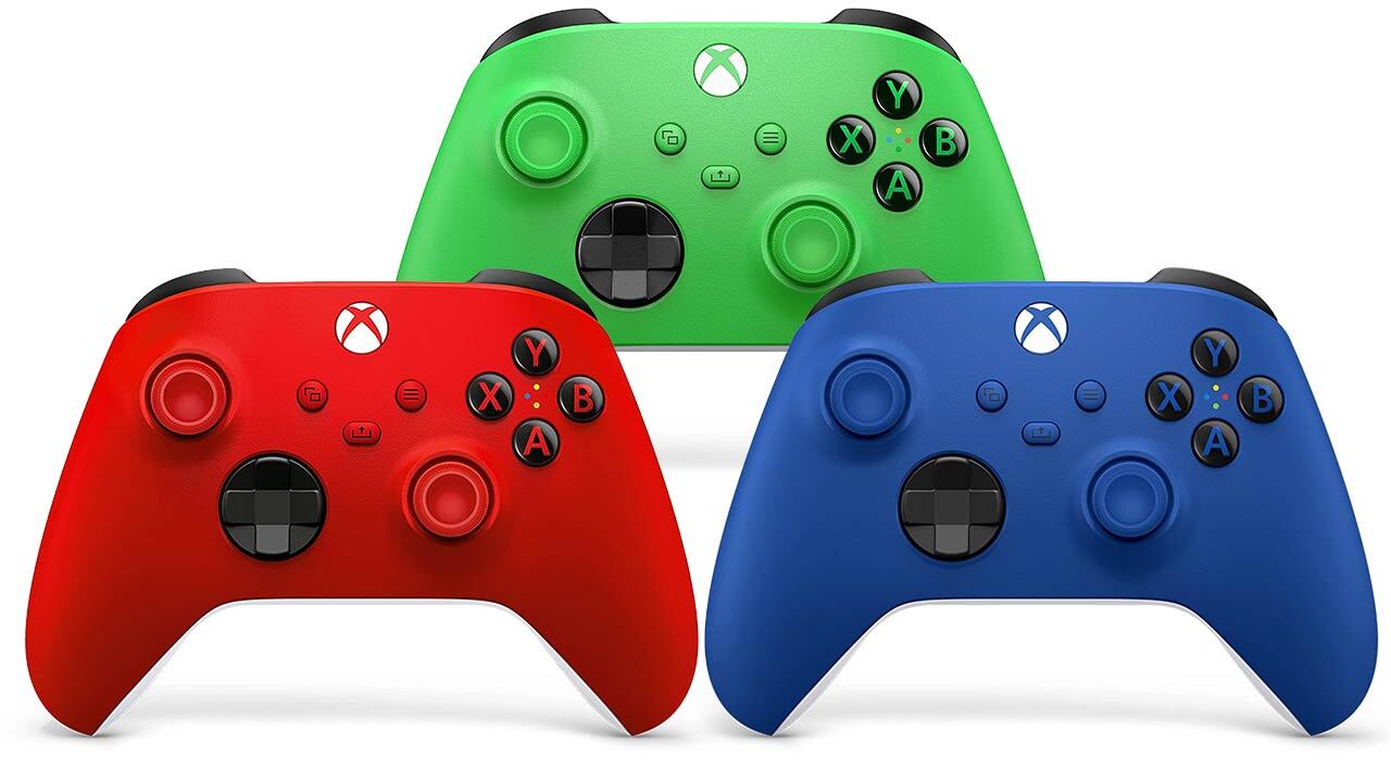 Контроллеры Xbox Pulse Red, Velocity Green и Shock Blue