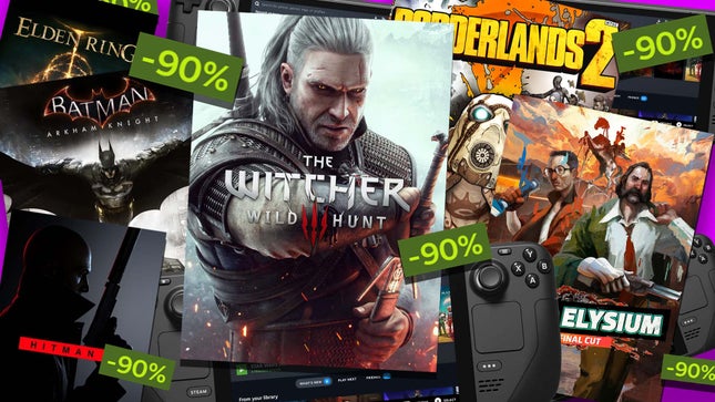 На изображении показаны обложки разных игр, продаваемых во время летней распродажи Steam. 